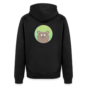 Bear - Unisex Premium Organic Zip Hoodie - black - Back - Nico (187cm)