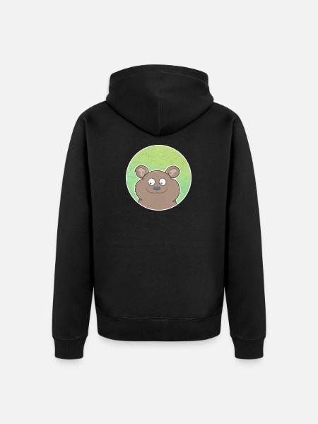 Bear - Unisex Premium Organic Zip Hoodie - black