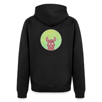 Squirrel - Unisex Premium Organic Zip Hoodie - black - Back - Nico (187cm)