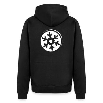 Icône du logo du symbole flocon de neige Cristal graphique - Veste à capuche bio Premium Unisexe - noir - Dos - Nico (187cm)