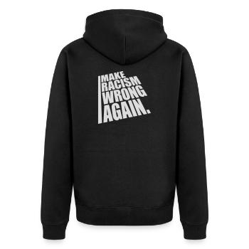 Rendre le racisme répréhensible - Veste à capuche bio Premium Unisexe - noir - Dos - Nico (187cm)