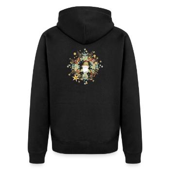 cute elf in the context of Christmas - Unisex Premium Organic Zip Hoodie - black - Back - Nico (187cm)