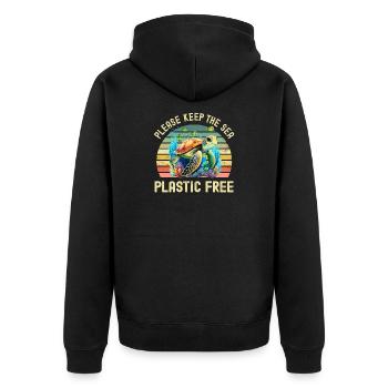 Protection de l’environnement des tortues marines - Veste à capuche bio Premium Unisexe - noir - Dos - Nico (187cm)