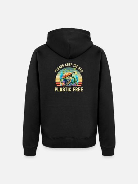 Sea Turtle Environmental Protection - Unisex Premium Organic Zip Hoodie - black