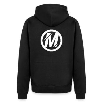 Illustration du logo M - Veste à capuche bio Premium Unisexe - noir - Dos - Nico (187cm)