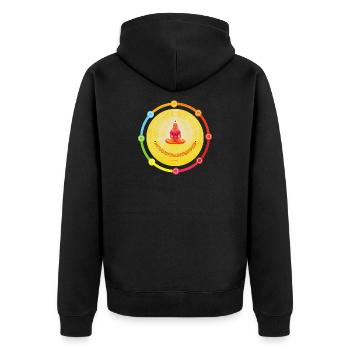 CreationLight Soul Balm - Sonja Ariel - Unisex Premium Organic Zip Hoodie - black - Back - Nico (187cm)