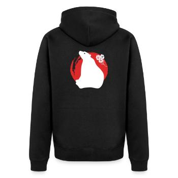 Silhouette d’ours japonais - Veste à capuche bio Premium Unisexe - noir - Dos - Nico (187cm)
