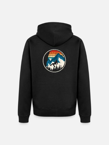 Alpine Ascent in Sunset Stripes - Unisex Premium Organic Zip Hoodie - black