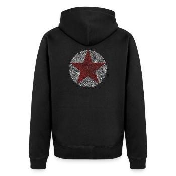 stern im kreis - Unisex Premium Bio Zip Hoodie - Schwarz - Hinten - Nico (187cm)