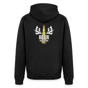 Bier, Bier trinken, Bier Fan - Unisex Premium Bio Zip Hoodie - Schwarz - Hinten - Nico (187cm)