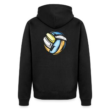 volleyball 3D icon colorful colors beach volleyball - Unisex Premium Organic Zip Hoodie - black - Back - Nico (187cm)