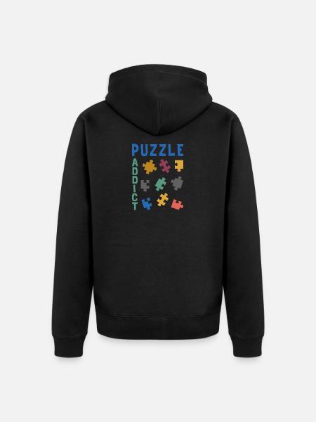 Puzzle addict - Veste à capuche bio Premium Unisexe - noir