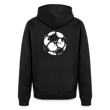 Illustration de ballon de football de football boulon icône en cuir - Veste à capuche bio Premium Unisexe - noir - Dos - Nico (187cm)