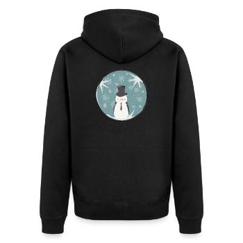 beautiful snowman & stars for Christmas - Unisex Premium Organic Zip Hoodie - black - Back - Nico (187cm)