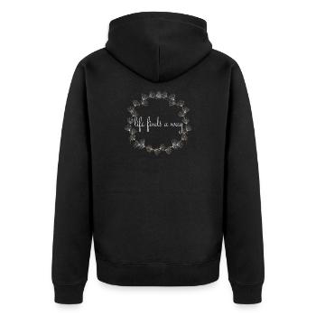 Life finds a way, Dandelion - Unisex Premium Organic Zip Hoodie - black - Back - Nico (187cm)