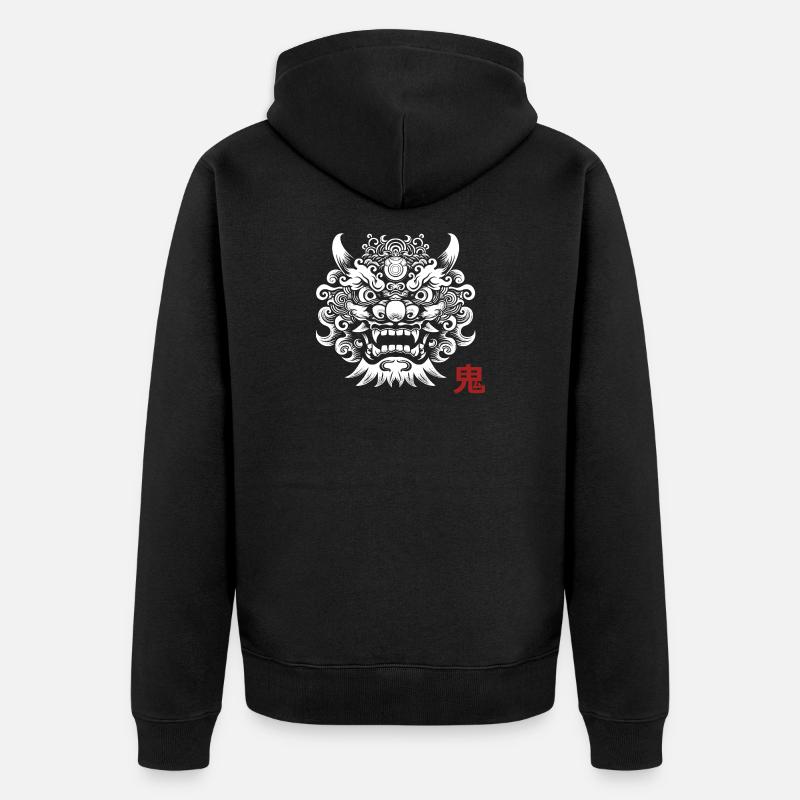Oni, démon Japonais - Veste à capuche bio Premium Unisexe - noir