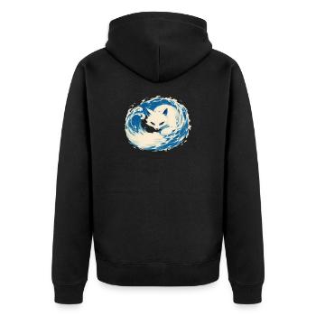 Polarfuchs - Unisex Premium Bio Zip Hoodie - Schwarz - Hinten - Nico (187cm)