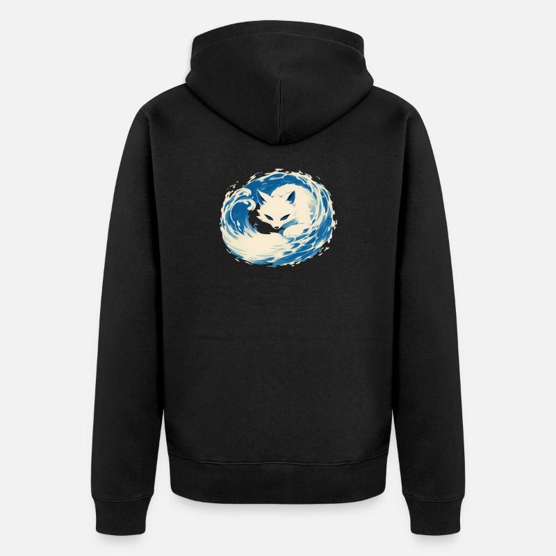 Renard Blanc - Veste à capuche bio Premium Unisexe - noir