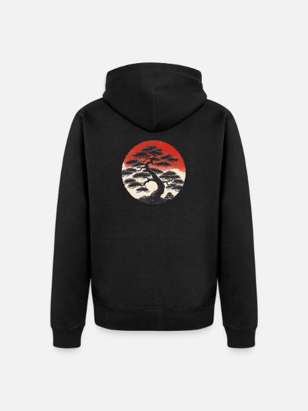 Asian Landscape - Unisex Premium Organic Zip Hoodie - black