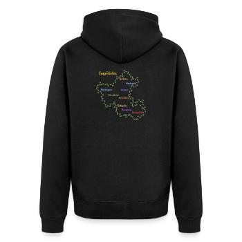 Ennepe Ruhr Kreis - Unisex Premium Bio Zip Hoodie - Schwarz - Hinten - Nico (187cm)