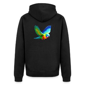 Perruche arc-en-ciel (03) - Veste à capuche bio Premium Unisexe - noir - Dos - Nico (187cm)