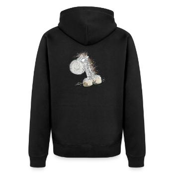 Drolliges Pferd I Pferdemotiv Für Reiter - Unisex Premium Bio Zip Hoodie - Schwarz - Hinten - Nico (187cm)