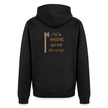 I've got an itchy axe - Unisex Premium Organic Zip Hoodie - black - Back - Nico (187cm)