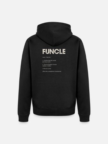 Funcle Typography Tee Design - Unisex Premium Organic Zip Hoodie - black