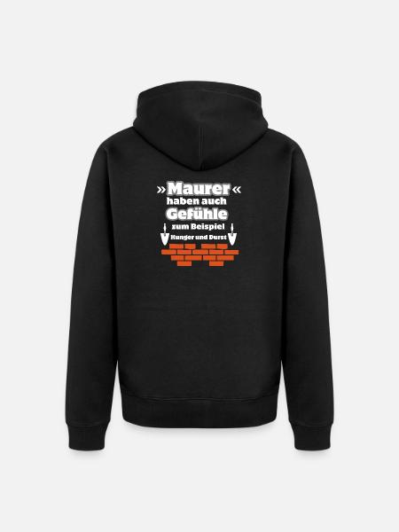 Maurer Gefühle - Unisex Premium Bio Zip Hoodie - Schwarz