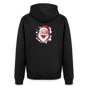 Merry Santa Claus - Unisex Premium Organic Zip Hoodie - black - Back - Nico (187cm)