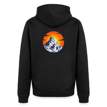 Majestueuse montagne coucher de soleil design - Veste à capuche bio Premium Unisexe - noir - Dos - Nico (187cm)