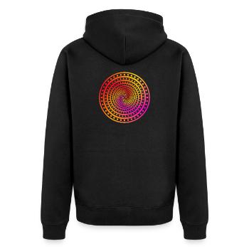 crazy Dots - Unisex Premium Bio Zip Hoodie - Schwarz - Hinten - Nico (187cm)