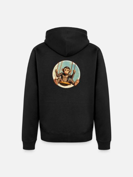 Monkey swing – stay relaxed! - Unisex Premium Organic Zip Hoodie - black