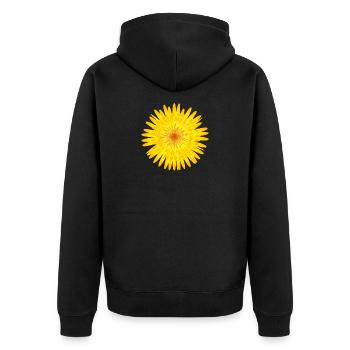 Motif d’été fleur de pissenlit jaune - Veste à capuche bio Premium Unisexe - noir - Dos - Nico (187cm)
