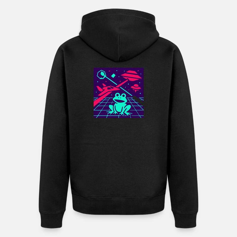 Grenouille de l’espace - Veste à capuche bio Premium Unisexe - noir