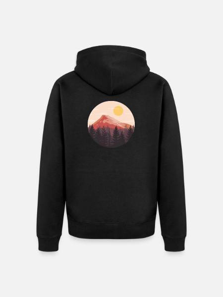 Sunset Landscape Nature Lover - Unisex Premium Organic Zip Hoodie - black