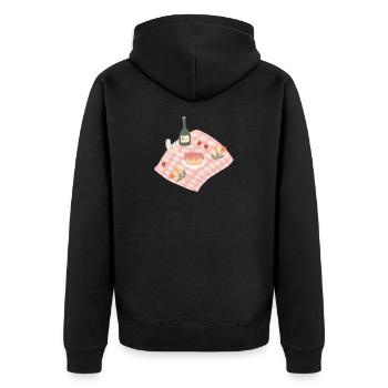 Feier Picknick Party Design - Unisex Premium Bio Zip Hoodie - Schwarz - Hinten - Nico (187cm)