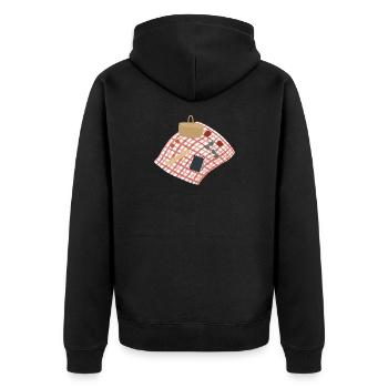 Rustic Picnic Scene Illustration - Unisex Premium Organic Zip Hoodie - black - Back - Nico (187cm)