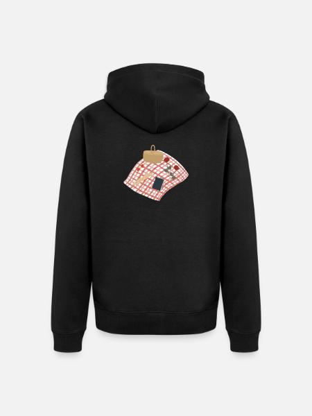 Rustikale Picknickszene Illustration - Unisex Premium Bio Zip Hoodie - Schwarz