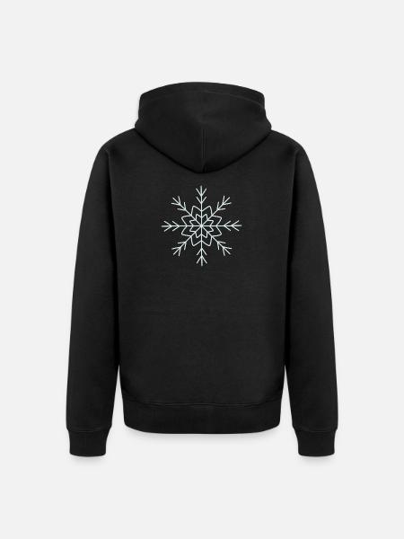 Intricate Snowflake Line Art Design - Unisex Premium Organic Zip Hoodie - black