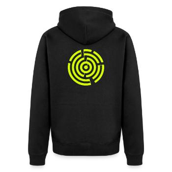 Labyrinth Labyrinth Kornkreis - Unisex Premium Bio Zip Hoodie - Schwarz - Hinten - Nico (187cm)