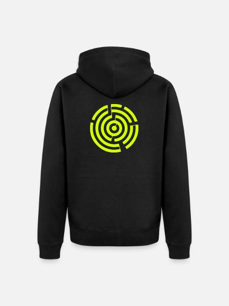 Labyrinth Maze Crop Circle - Unisex Premium Organic Zip Hoodie - black