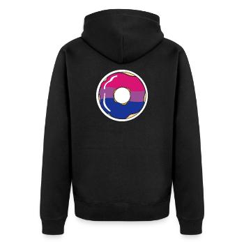 Bisexual Donot Doughnut Bi LGBTQ Queer Pride LGBT - Unisex Premium Organic Zip Hoodie - black - Back - Nico (187cm)