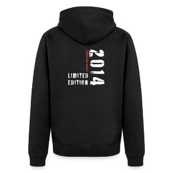 Limited Edition 2014 Single Copy - Unisex Premium Organic Zip Hoodie - black - Back - Nico (187cm)