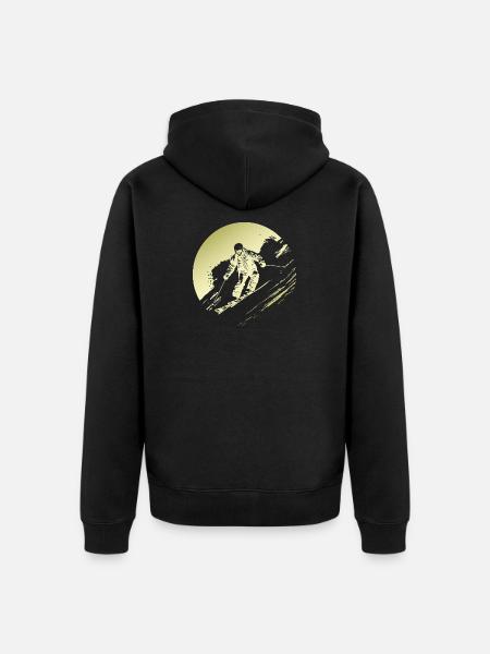 Ski Fahren Skiing Silhouette - Unisex Premium Organic Zip Hoodie - black