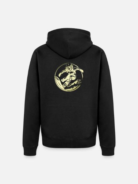 Snowboarder Silhouette - Unisex Premium Organic Zip Hoodie - black