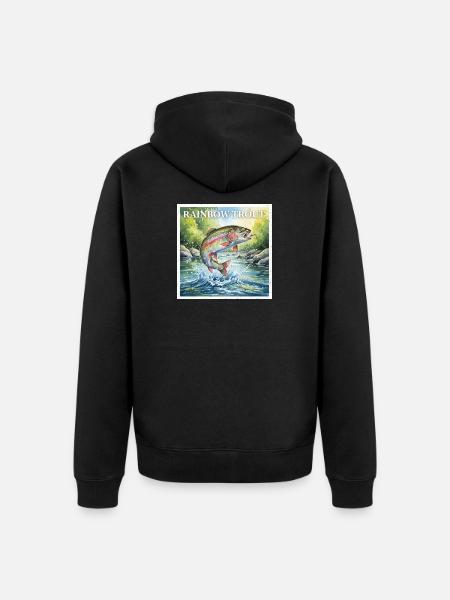 Regenbogenforelle - Unisex Premium Bio Zip Hoodie - Schwarz