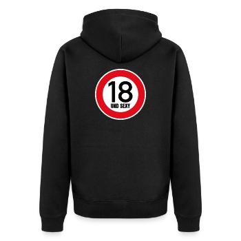18ème anniversaire Sexy Shield Tempo 18 et Sexy 18 - Veste à capuche bio Premium Unisexe - noir - Dos - Nico (187cm)