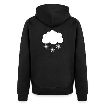 Snow Cloud with Snowflakes - Unisex Premium Organic Zip Hoodie - black - Back - Nico (187cm)