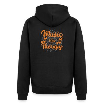 La musique est mon fil de fer - Veste à capuche bio Premium Unisexe - noir - Dos - Nico (187cm)